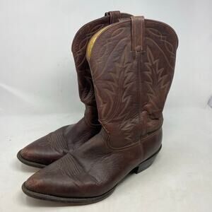 Nocona Vintage Brown Leather Cowboy Western Boots Mens Size 14D Made in USA